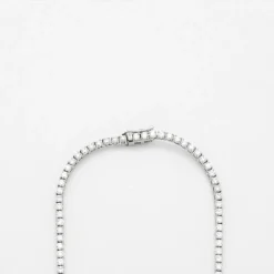 Collier tennis or blanc et diamants