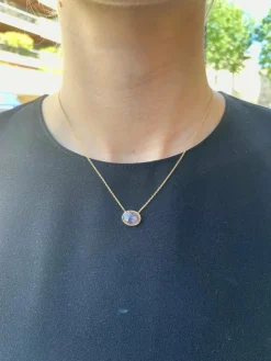 Collier Tourmaline Orangée Or Jaune