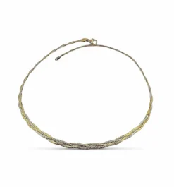 Collier tressé 2 ors semi rigide et flexible