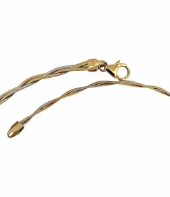 Collier tressé 2 ors semi rigide et flexible