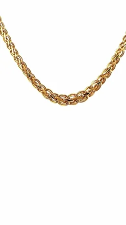 Collier tressé en chute or jaune 18 carats