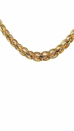 Collier tressé en chute or jaune 18 carats