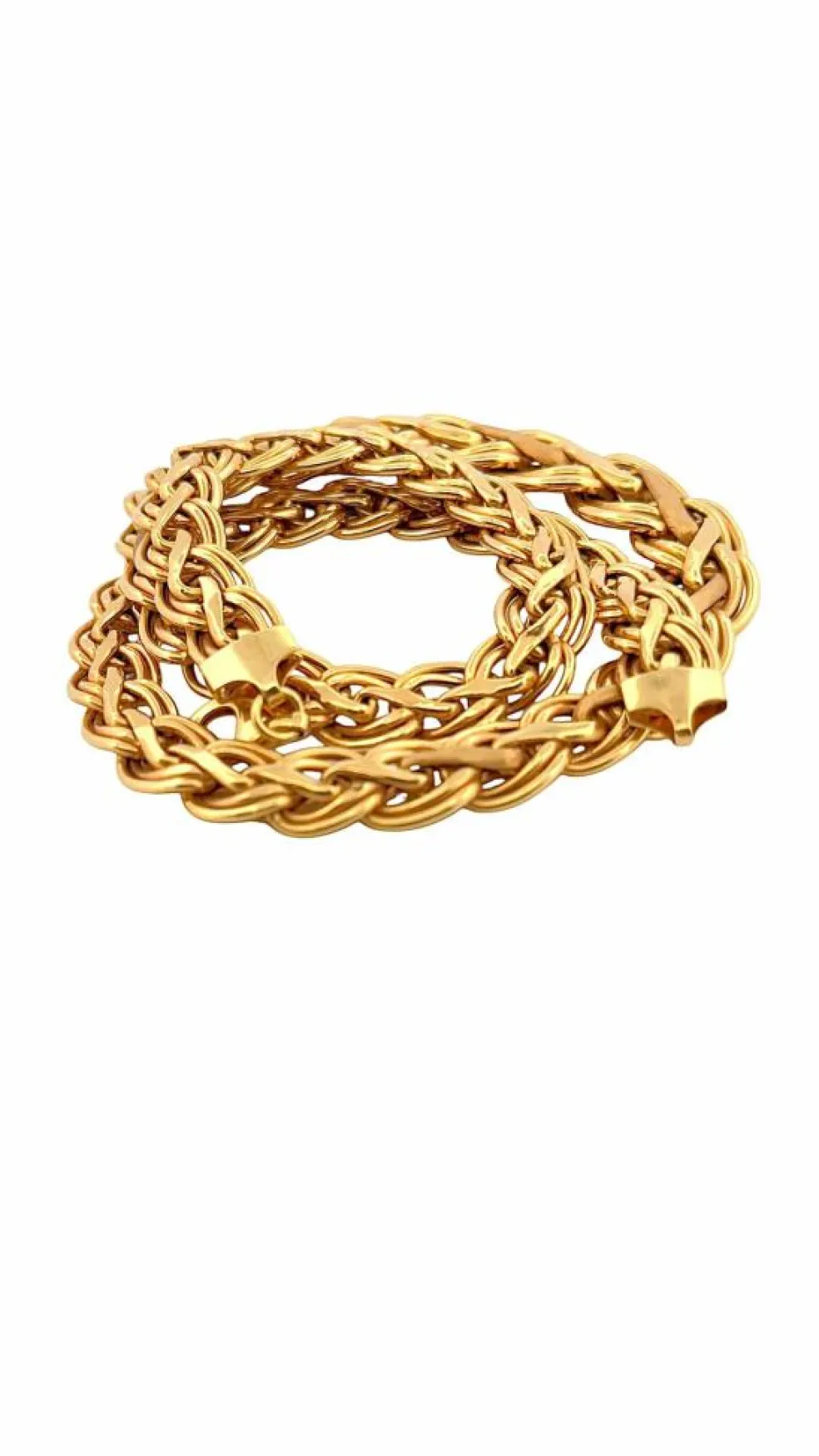 Collier tressé en chute or jaune 18 carats