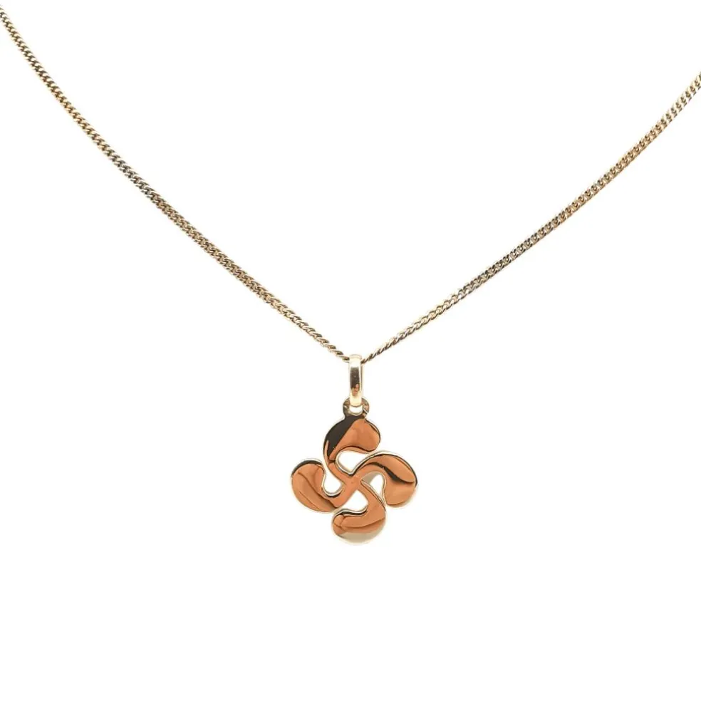 Collier trèfle or jaune