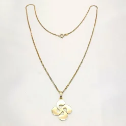 Collier trèfle or jaune