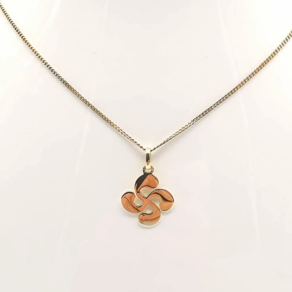Collier trèfle or jaune