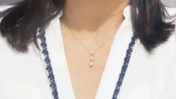 Collier trilogie en or jaune et diamants princesse