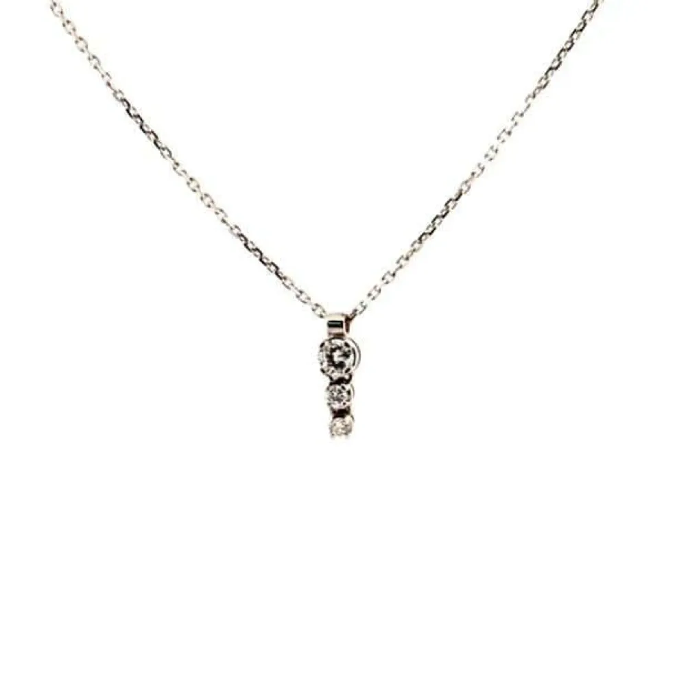 Collier Trilogie Or Blanc 18 k & Diamants