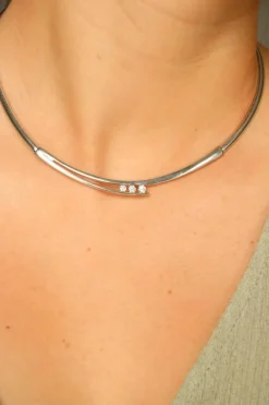 Collier Trilogie Or blanc Diamant