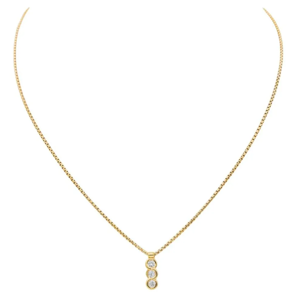 Collier trilogie Or jaune Diamant