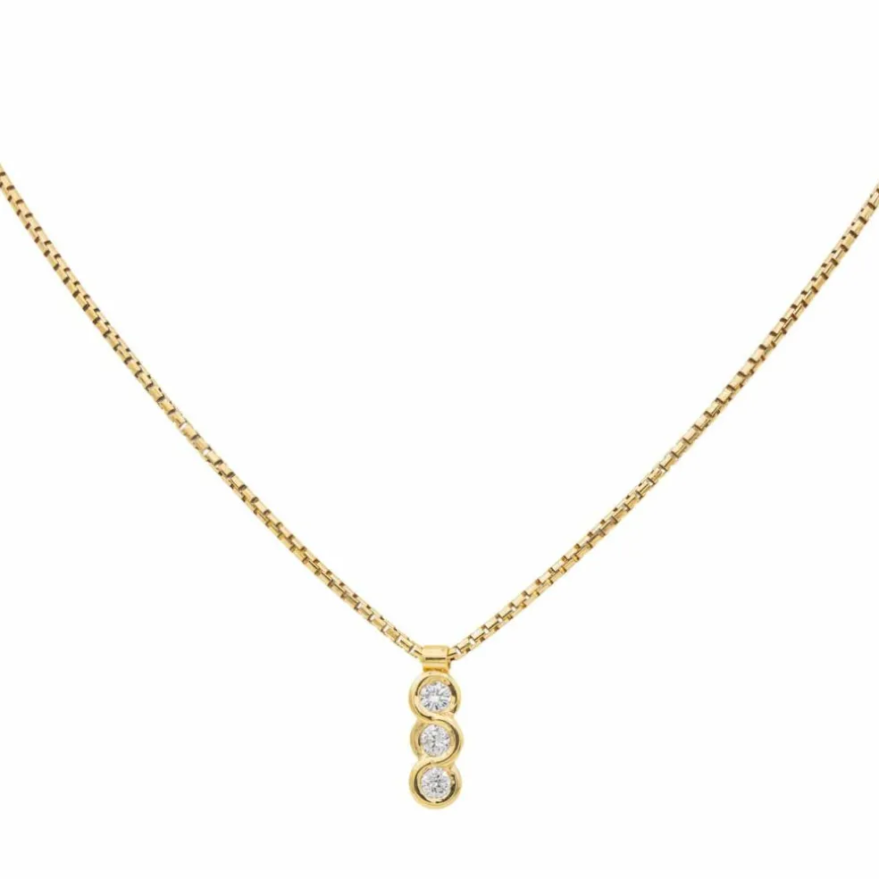 Collier trilogie Or jaune Diamant