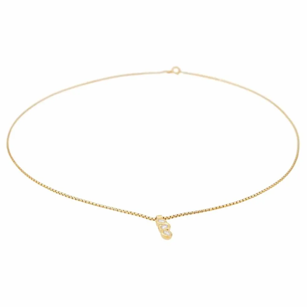 Collier trilogie Or jaune Diamant