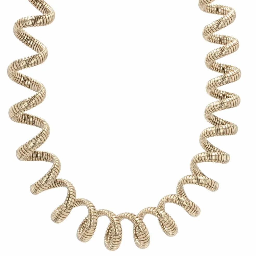 Collier tubogas en spirale vermeil