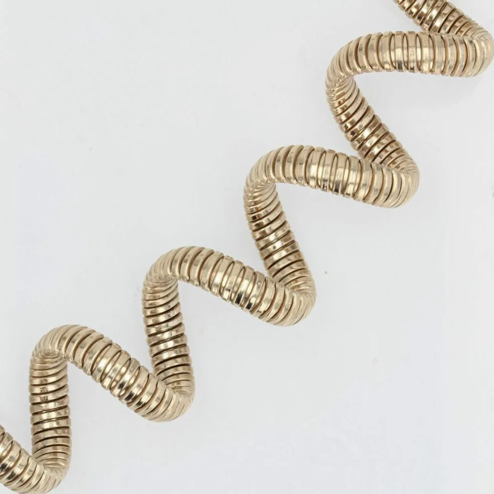 Collier tubogas en spirale vermeil
