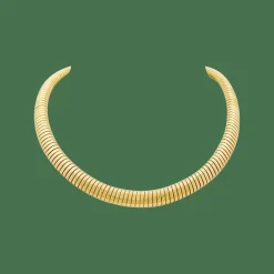 Collier, "Tubogas", or jaune.