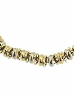 Collier tubulaire Urbino or jaune et or blanc
