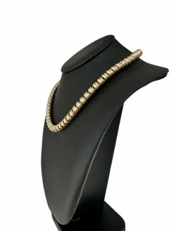 Collier tubulaire Urbino or jaune et or blanc