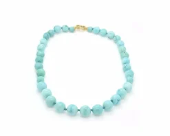 Collier turquoise avec fermoir doré
