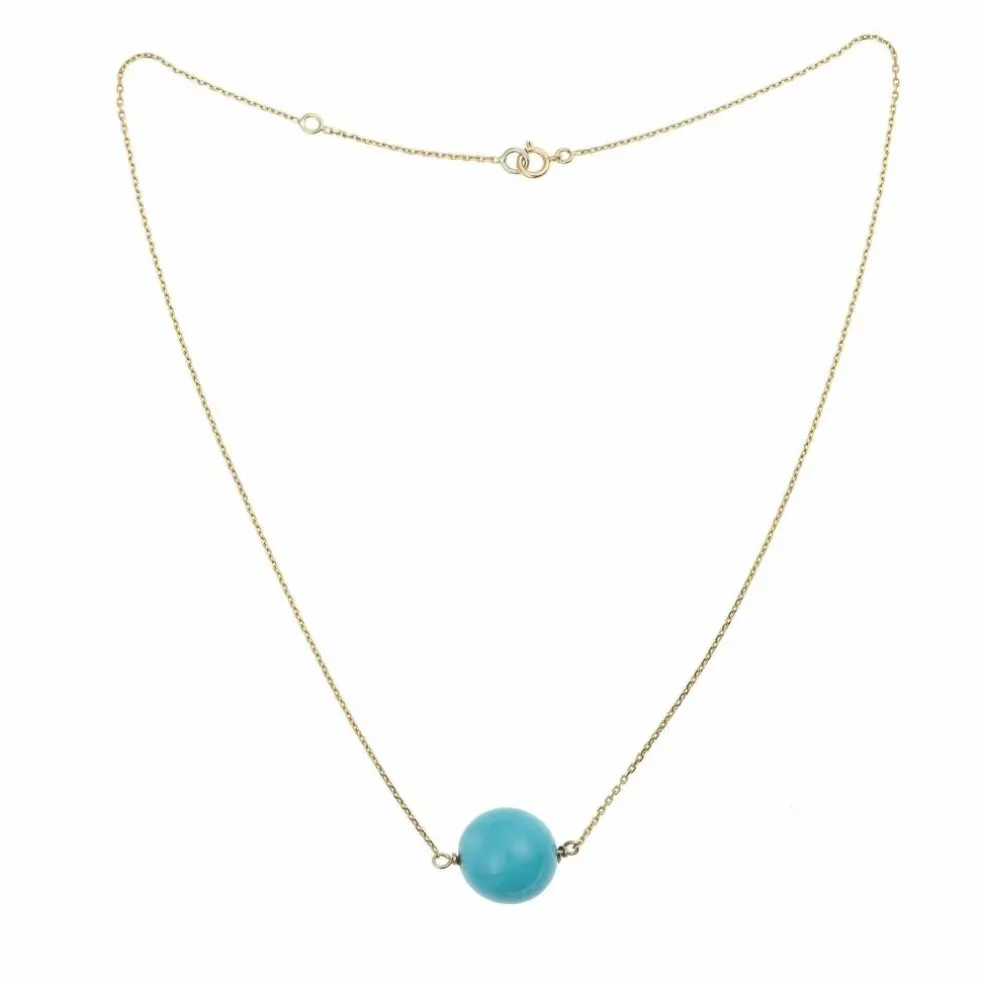 Collier Turquoise Or Jaune