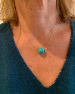 Collier Turquoise Or Jaune