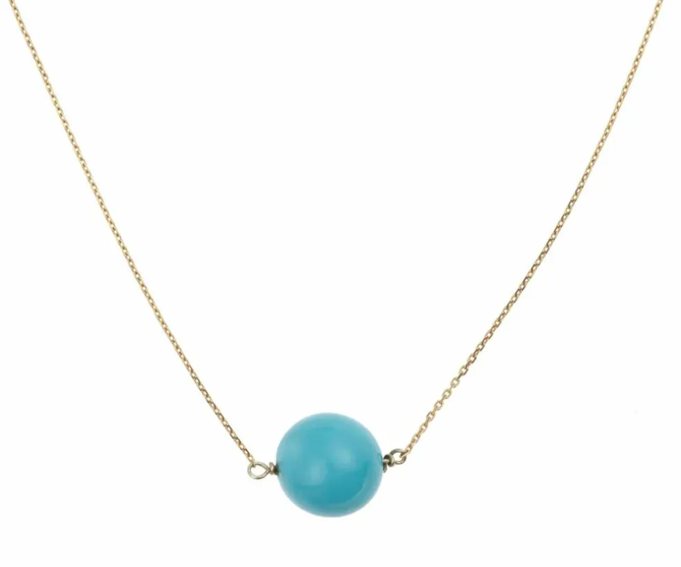 Collier Turquoise Or Jaune