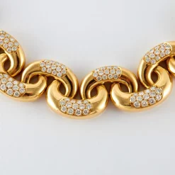 Collier Vagues Or Jaune Diamants