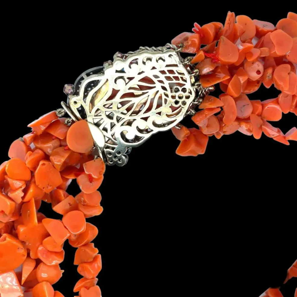 Collier victorien multi-rangs en corail Sciacca