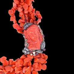 Collier victorien multi-rangs en corail Sciacca