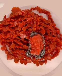 Collier victorien multi-rangs en corail Sciacca