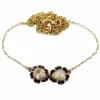 Collier victorien or et argent, diamant taille rose sertis sur paillon (circa 1850)
