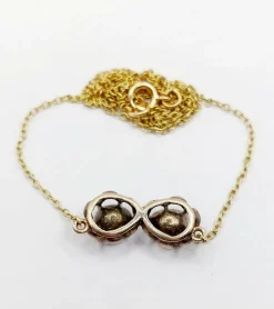 Collier victorien or et argent, diamant taille rose sertis sur paillon (circa 1850)