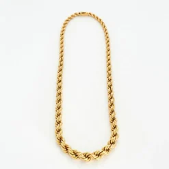 Collier Vintage Chaine Corde Dégradé Or Jaune 18K