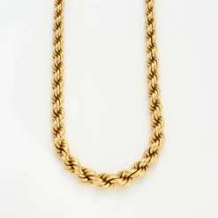 Collier Vintage Chaine Corde Dégradé Or Jaune 18K