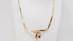 Collier vintage diamants et rubis