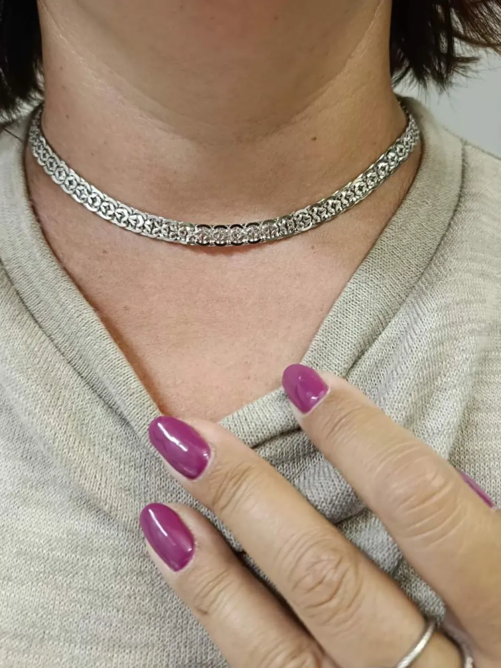 Collier vintage en or blanc