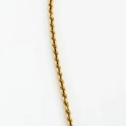 Collier vintage en or jaune 18K : chaine corde avec pendentif médaille Vercingétorix