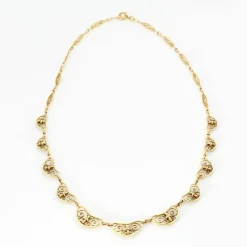 Collier vintage filigrane en or jaune
