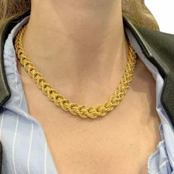Collier vintage maille corde