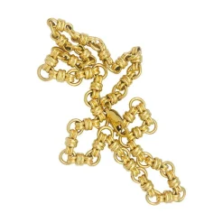 Collier vintage maille marine en or jaune.