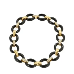 Collier Vintage Or & Onyx