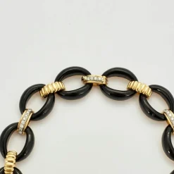 Collier Vintage Or & Onyx