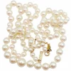 Collier vintage or jaune orné de perles de cultures 61 cm