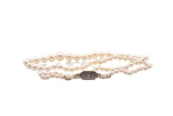 Collier vintage perles de culture et diamants