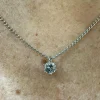 Collier vintage solitaire en diamant serti 6 griffes