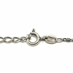Collier vintage topaze bleue émail argent