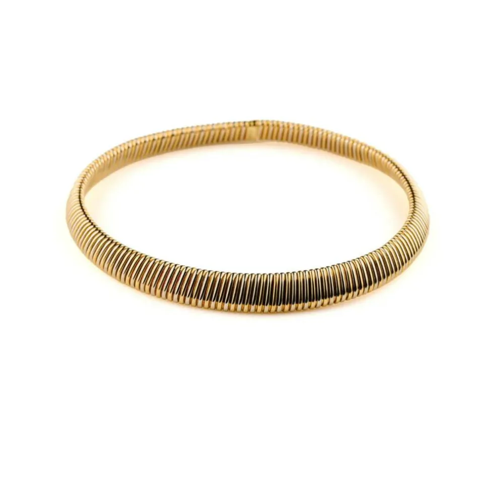 Collier Weingrill Tubogas en or bicolore