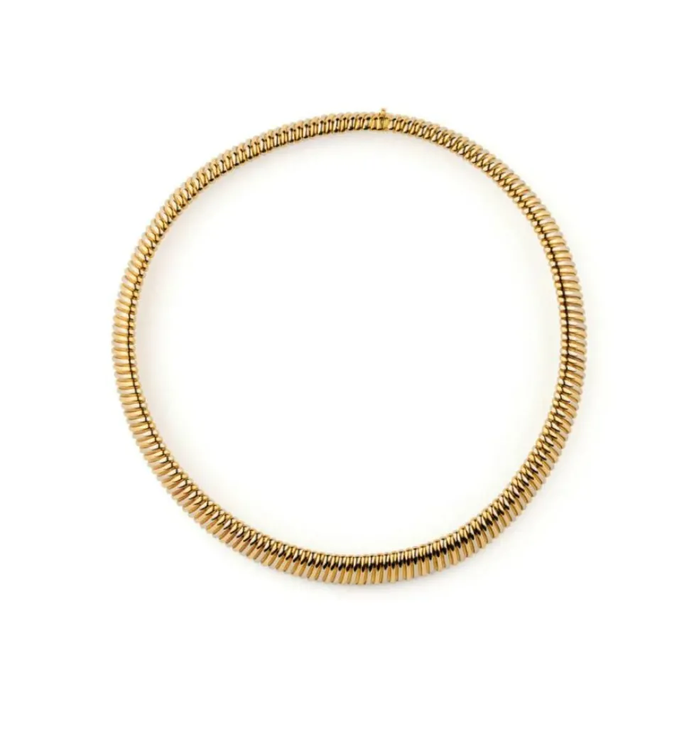 Collier Weingrill Tubogas en or bicolore