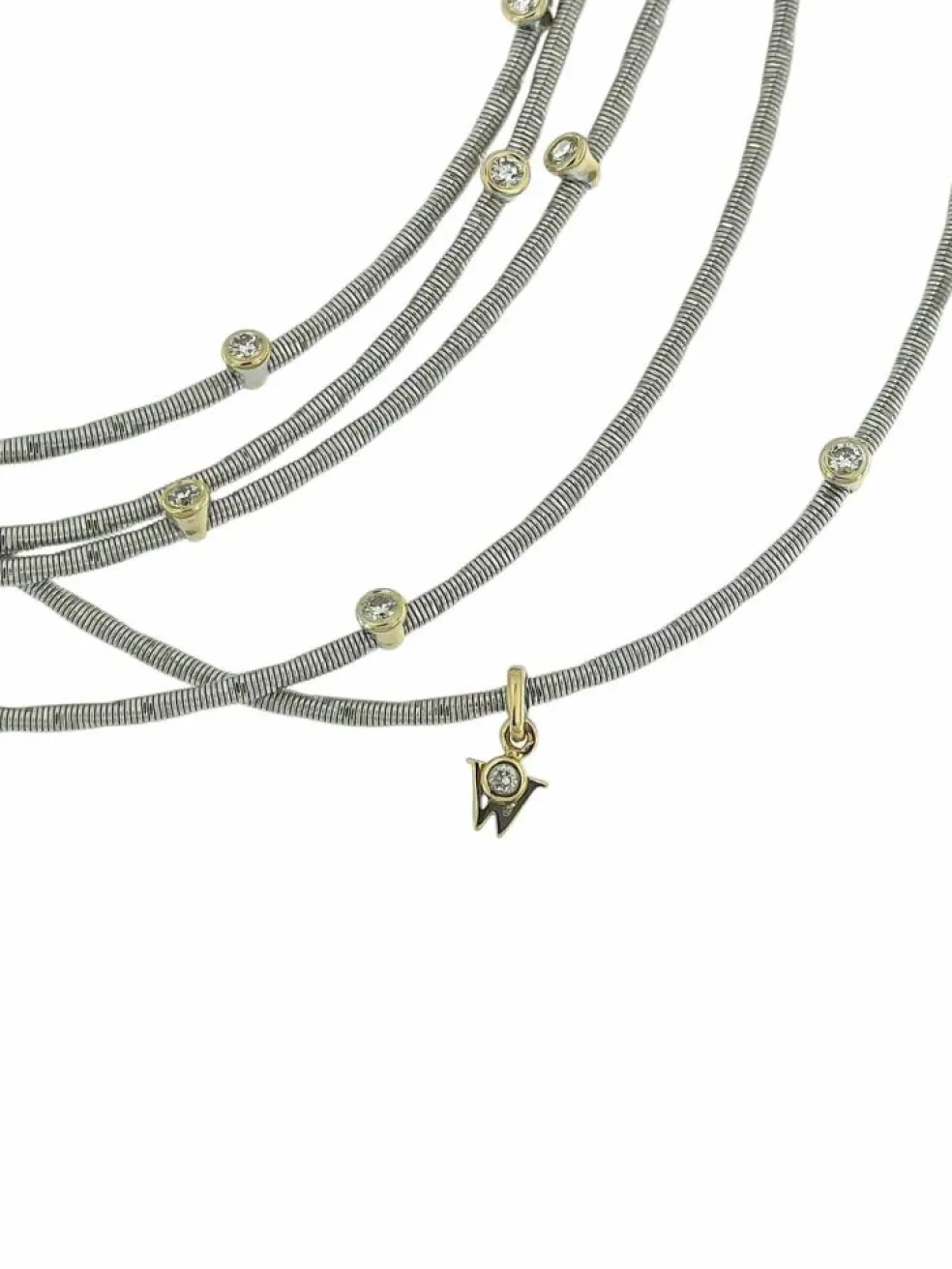 Collier Wellendorff morgensonne en or jaune et blanc avec diamants