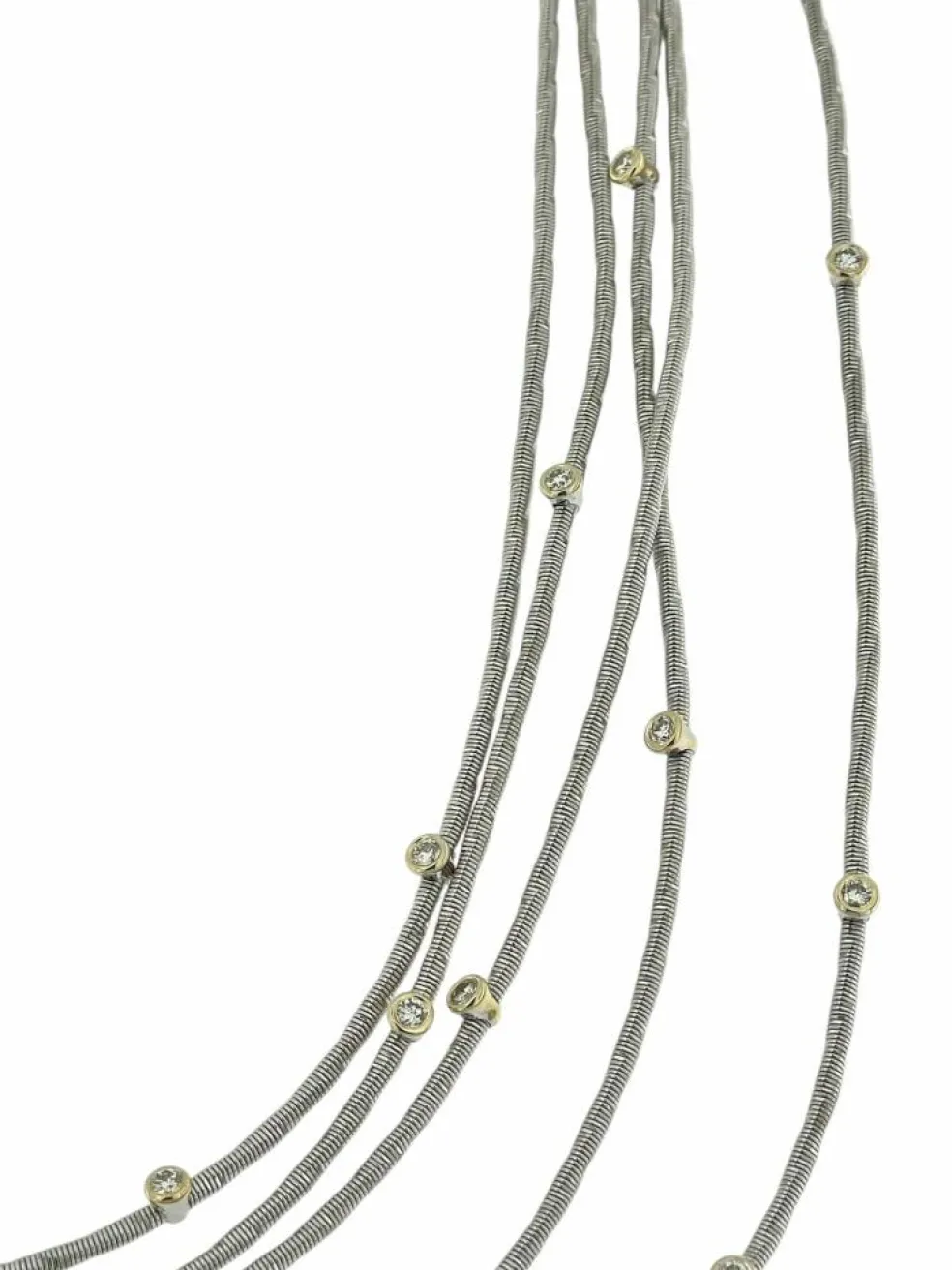 Collier Wellendorff morgensonne en or jaune et blanc avec diamants