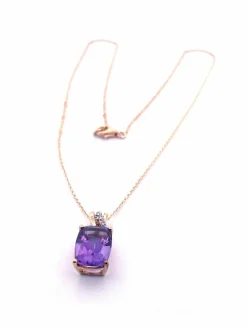 Collier/Pendentif Améthyste Diamants